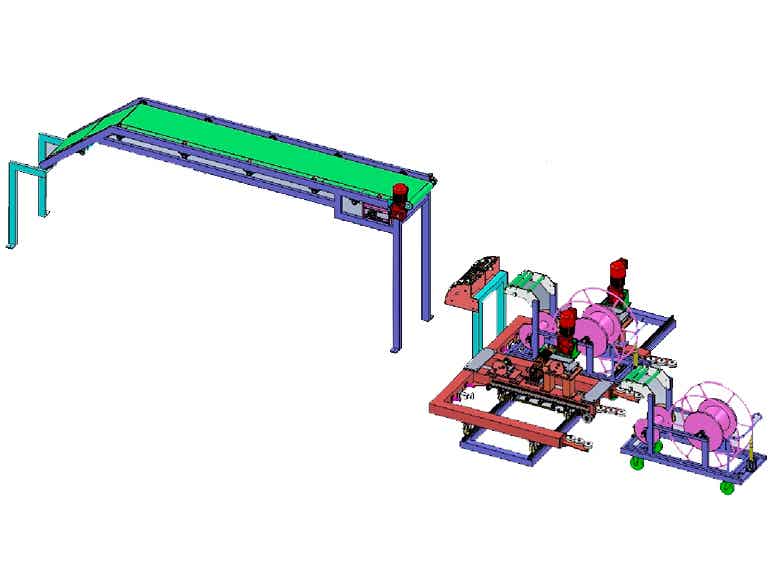 安徽精致機(jī)電科技鋼絲簾布斜裁雙工位卷取機(jī)