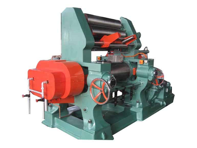 青島光越橡膠機帶翻膠裝置開煉機